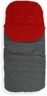 Universal Baby Stroller cosytoes Liner Buggy Padded Footmuff XXL Tall Wide (Waterproof) (Melange Grey/red Fleece)