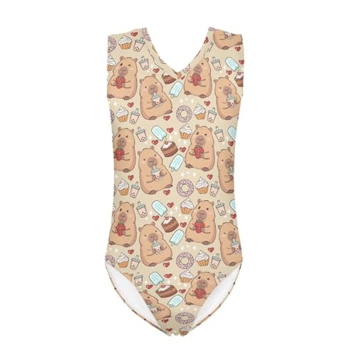 Image of INSTANTARTS Leopard Leotard Girl Gymnastics Toddler Tank Biketards One Piece