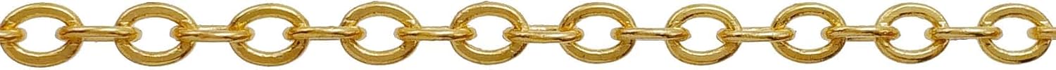 THREENEST 300 Yards 2.4mm Cable Chains, Links Craft Chain Findings for Necklace Bracelet Earring Decor Jewelry Making (Gold 2057-91M)