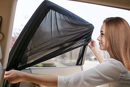 Autopect Side Window Sunshade Sock Screen-Shade (Pack Of 2) – Block Sun Rays To Keep Car Interior Cool And Comfortable – Elasticized Universal Fit Mesh Sun Shade For Car, Truck, Suv, Van #TOP1