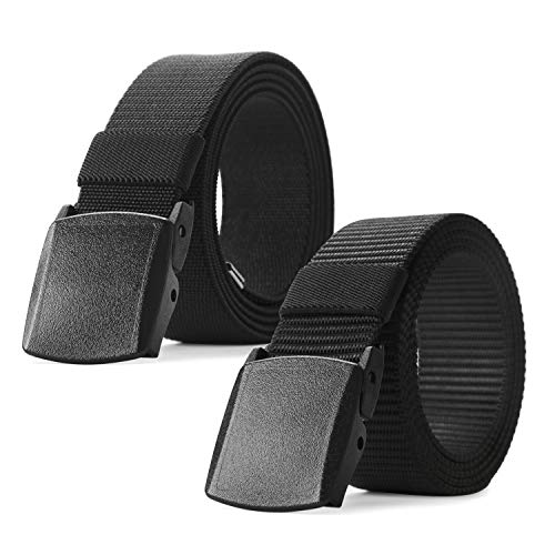 Cowboyguru Nylon Military Tactical Men Belt 2 Pack Webbing Canvas Outdoor Web Belt With Plastic Buckle Gift For Men #TOP24