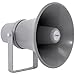 Indoor Outdoor PA Horn Speaker - 9.7 Inch 20-Watt Power Compact Loud Sound Megaphone w/ 400Hz-5KHz Frequency, 8 Ohm, 70V Transformer, Mounting For 70V Audio System - Home  (Gray) Grey - Pyle PHSP101T