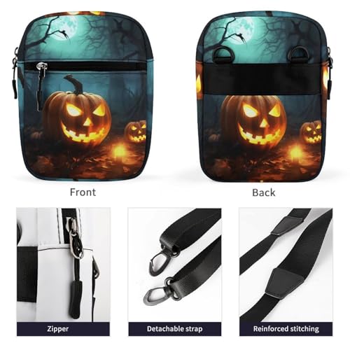 Personalized Small Crossbody Bag Water Resistant Messenger Bags Mini Happy Pumpkins Printing SlingBag For Men Women3