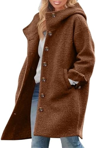 Generisch Wollmantel Damen Winter Winterjacke Damen Lang Warm Wol...