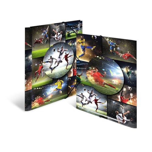 HERMA Collector's Folders A4 Football Set, Set of 3, Children's Plastic Corner Folder with Sport Motif, Elastic Band - Image 4