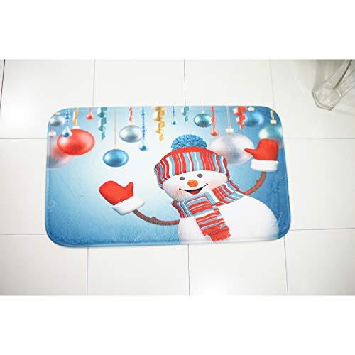 YARNOW 3 Stück Weihnachts-Toilettensitzbezug Und Teppichset Rutschfestes Schneemann-Badmatten-Teppich-Set Weihnachts-Baddekorationsset (Schneemann mit Schal) – Bild 4