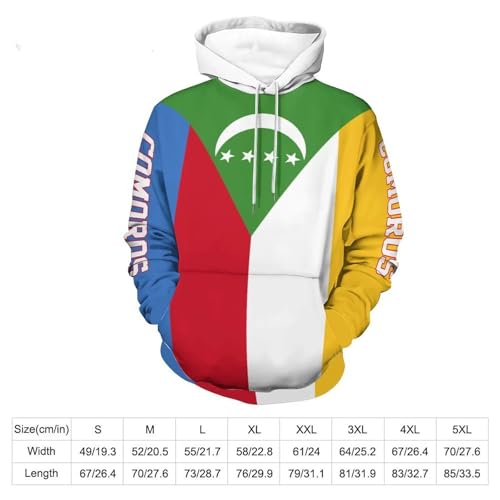 Sweat à capuche drapeau comorien imprimé 3D pull couple sport jaune-vert