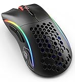 Glorious Model D Wireless Gaming Mouse - RGB Mouse Wireless - 69 g Superlight Bluetooth Mouse - Ergonomic Computer Mouse - Honeycomb Mouse (Matte Black)