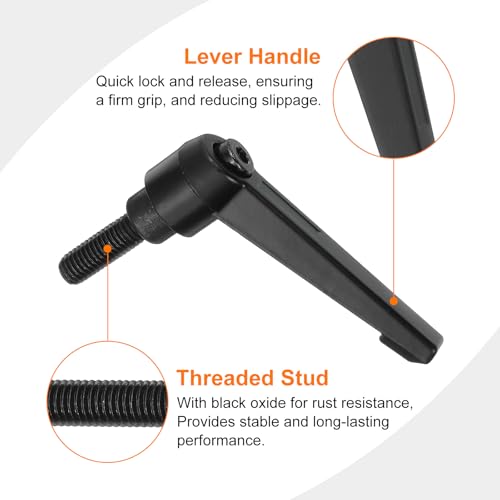 Image of uxcell 4Pcs M8 x 20mm Adjustable Knobs Handle Male Thread Push Button Ratchet Quick Release Locking Rotating Bolt for Lathe Machinery, Black