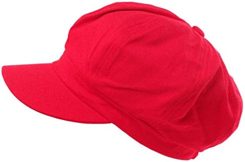 Summer 100% Cotton Plain Blank 8 Panel Newsboy Gatsby Apple Cabbie Cap Hat Fuchsia