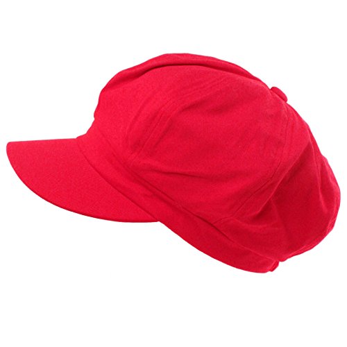 Summer 100% Cotton Plain Blank 8 Panel Newsboy Gatsby Apple Cabbie Cap Hat Fuchsia #TOP5