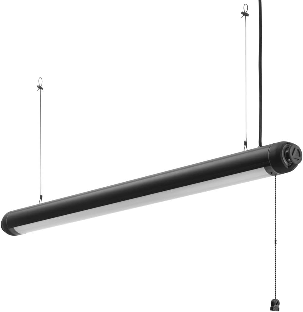 Lithonia Lighting SPSL 48IN 40K 80CRI BL LED Bluetooth Speaker Light for Garage | Shop | Game Room, Black