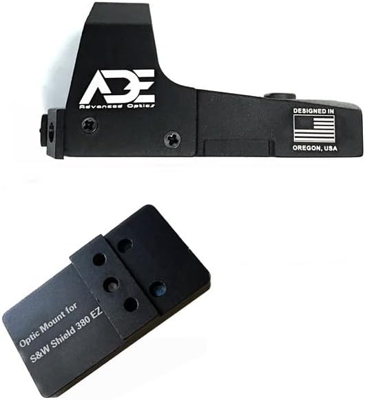 Ade Advanced Optics Huracan RD3-006 Green Dot Reflex Sight + placa de montaje óptica para pistola Smith Wesson SW MP 380 Shield EZ + placa de