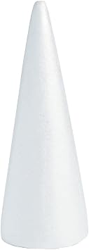 Large White Polystyrene Foam Cones 20cm/25cm/30cm/35cm for DIY Crafts, Painting, Floral Arrangements, Christmas Tree Decorations, Table Centrepieces30cmX11.5cm