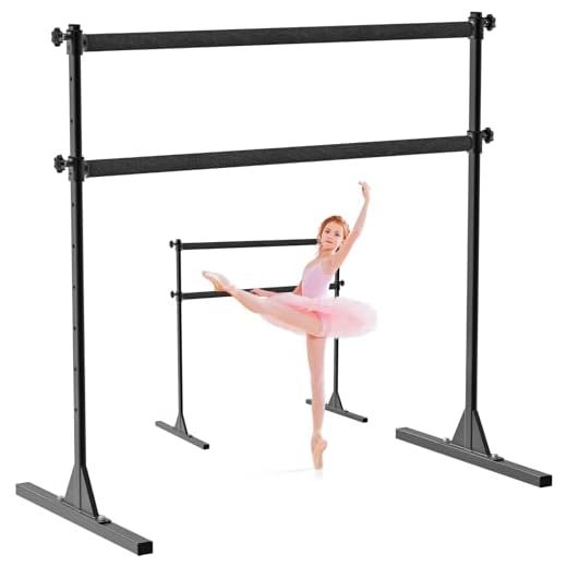 SELEWARE 4 FT Height Adjustable Ballet Barre, Freestanding Ballet Bar W/Comfortable Fabric Cover, Heavy Duty Dance Bar Support Barre Movements Body Stretch Pull-ups, Sturdy Construction and Anti-Slip