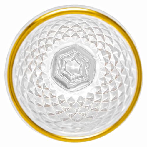 Jogo de Taças de Vidro Licor Fio de Ouro Bico de Abacaxi 65ml 4 peças - Lyor