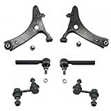 TRQ Front Steering & Suspension Kit Control Arm with Ball Joint Sway Bar Stabilizer Link Tie Rod Compatible with 2016-2017 Subaru Crosstrek 2013-2015 XV Crosstrek