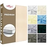Darymex Frottee Spannbettlaken - 200 x 220 cm - Spannbetttuch - Gewicht 200 g/m2 - Baumwolle - für Matratzenhöhe bis 25 cm - Hellbeige
