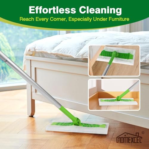 HOMEXCEL Dry Sweeping Cloths Pads Compatible with Flash Speedmop- Disposable Duster Refills Mop Pads for Floor Mopping and Cleaning,64 Count