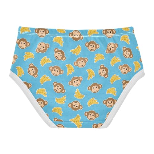 Little Girls' Soft Cotton Underwear Kids Breathable Comfort Monkey Banana Panties Briefs Toddler2