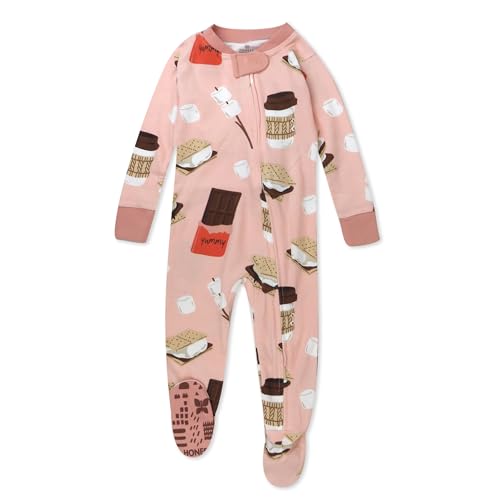 Image of HonestBaby baby-girls Non-slip Footed Pajamas One-piece Sleeper Zip-front Pjs 100% Organic Cotton for Baby Girls