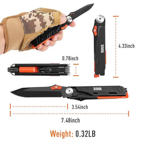ZOOI Stocking Stuffers for Men Adults, Pocket Multitool Gifts for Men Dad Him, Mens Stocking Stuffers, Mens Christmas Dad Gifts, White Elephant Gift for Adults, Pocket Tools for Fishing Camping Gear - Image 3