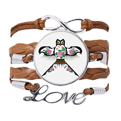 Culture chinoise bracelet cuir noir tressé hypoallergénique