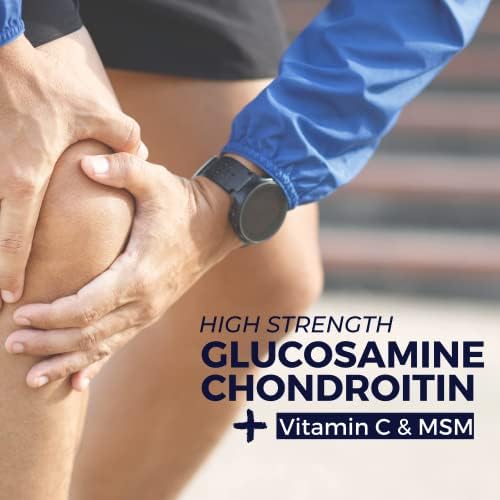 Glucosamine and Chondroitin Complex  with Vitamin C and MSM  90 High Strength Easy to Swallow Tablets - Contributes to The Maintenance of Normal Immune System - Made by Nutripact