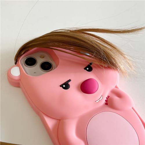 QoKcoahn Case Compatible with iPhone 13,Cute 3D Kawaii Funny Ugly Beaver Cartoon Cover with Keychain Soft Silicone Gel Drop Protector Women Girls by QoKcoahn - Image 3