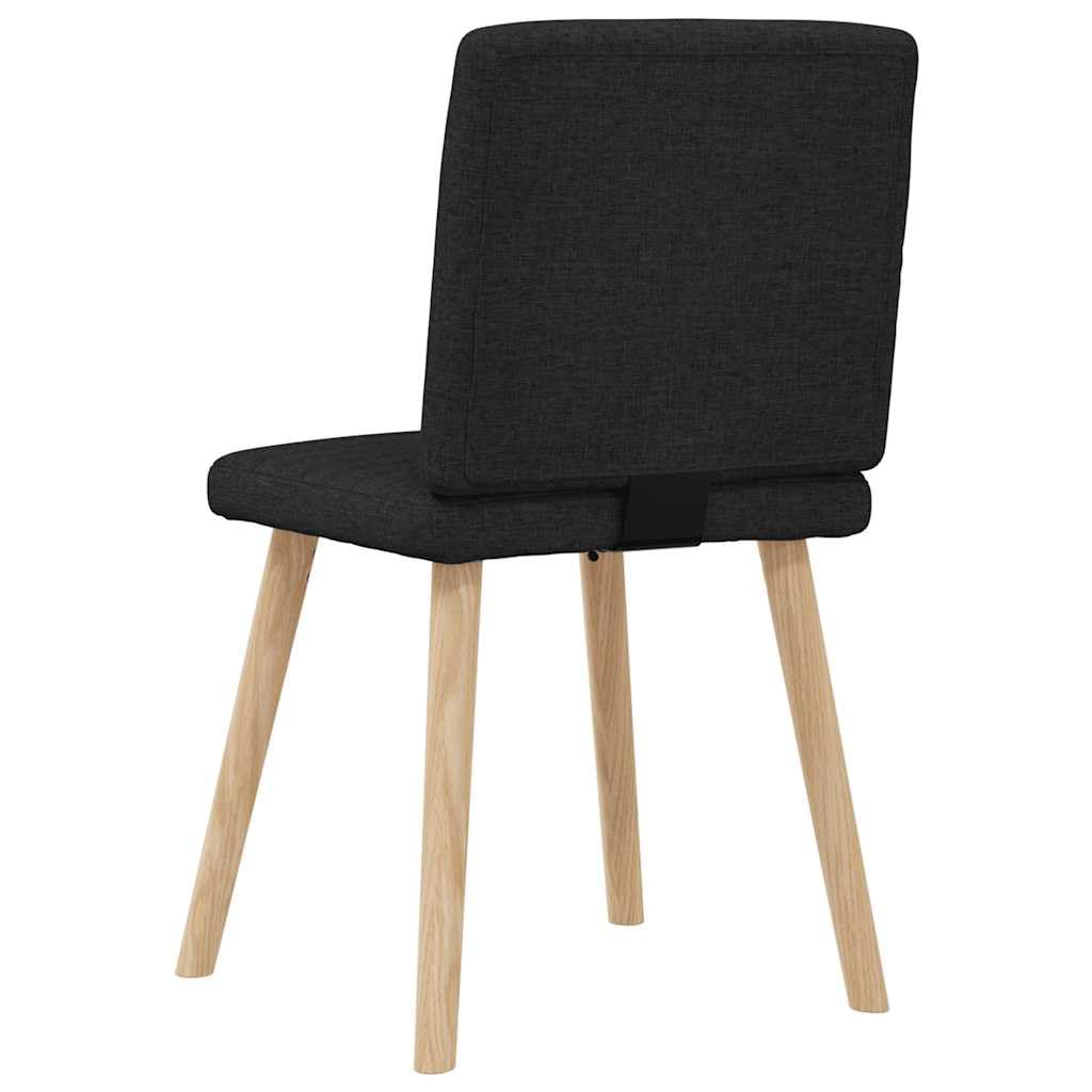 Sillas de comedor 6 unidades de tela negra acolchada con asiento y respaldo de espuma, estructura de metal estable, comodidad ergonómica para cocina, salón, comedor, oficina, sala de espera