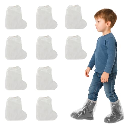 10 Pares Cubre Zapatos Impermeable, Fundas Desechables Para Botas, Para Zapatos de Niños, Fundas Para Zapatos, Impermeables, Antideslizantes, Para Camping al Aire Libre (30 * 28cm)