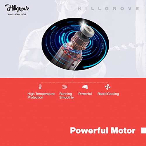 Image of Hillgrove HGPD1M2 All Purpose 700W Drill Machine with 5 Drill Bits for Making Holes in Metal /Wood /Concrete with Reverse Rotaion and Variable Speed Pistol Grip Drill (13 mm Chuck Size)