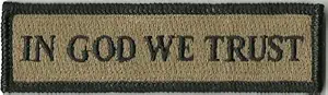 Gadsden and Culpeper - 1 x 3 3/4" In GOD We Trust Tactical Morale Patch - Black-White