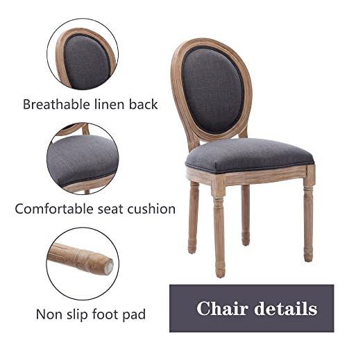 Nrizc French Country Dining Chairs Set Of 4, Farmhouse Dining Chairs, Wood Round Back Dining Room Chair, For Dining Room/Living Room/Bedroom #TOP4