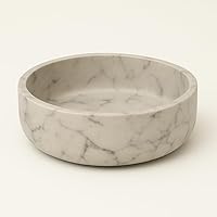 Handcrafted 6-Inch Concrete Succulent Pot Bowl - Modern Minimalist Planter, Candle Holder, Versatile Decor Gift (Charcoal/Marble)