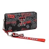 Texas Tech Organizer Wallet with RFID Blocking & Keychain, Texas Tech Team Logo Clutch Purse, Zip Wallet for Game Day, Concert, Graduation Gift | Black, NC-TTU011BK
