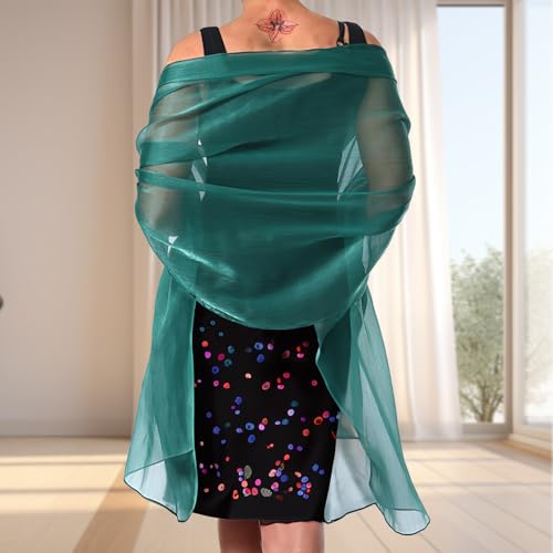 Women's Scarf Soft Elegant Silky Shimmer Shawls and Wraps for Evening Dress Sheer lightweight Wedding Bridal Scarves2