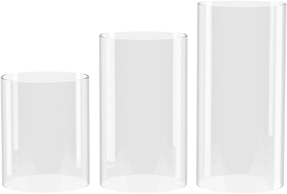 Borosilicate Glass, Clear Candle Holder, Glass Chimney for Candle Open Ended, Glass Hurricane Candle Holders Diameter 3.5", Height 4" - Image 7