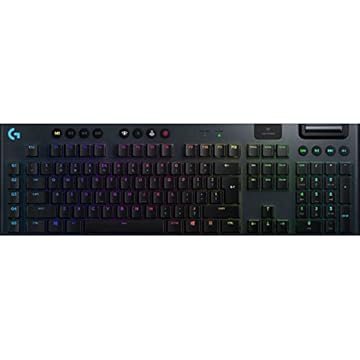 Teclado Mecânico Gamer Sem Fio Logitech G915 LIGHTSPEED com RGB LIGHTSYNC, USB ou Bluetooth, Controles de Mídia, Design Ultrafino, Exclusivo Switch de Perfil Baixo GL Tactile e Bateria Recarregável