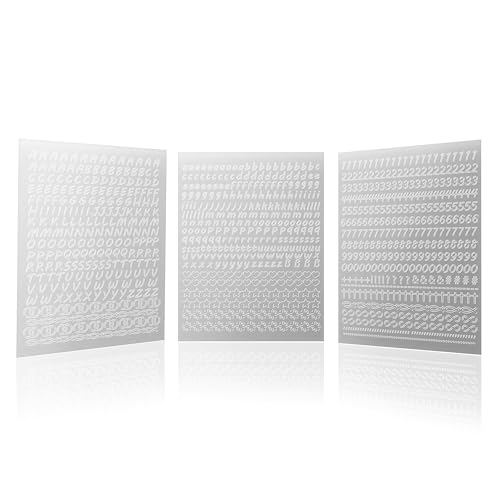 CraftWerk Letras adhesivas para velas, pegatinas para pegar y decorar para bodas, bautizos, confirmaciones o comuniones, con números y símbolos (plata cursiva)
