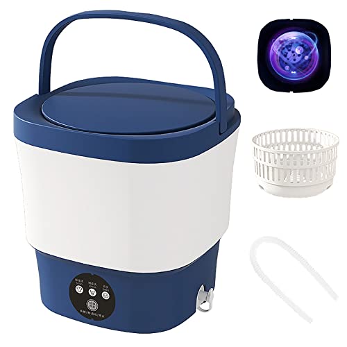 2023 New 9L Small Washing Machine Foldable with Sterilization, Portable Washer Machine with Spinner, Mini Clothes Washer for Underwear, Baby Clothes - Best Gift (Color : Orange)