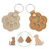 GearFun ペットの毛保存キーホルダー 2個セット 肉球型デザイン 犬の毛や猫の毛を入れられるキーホルダー レザー製 コンパクトで持ち運びに便利 記念品 お守り 小型動物用