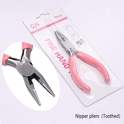 1Pcs/Pack Pink End Cutting Wire Pliers Equipment Multifunctional Hand Tools Jewelry Pliers Fit Beadwork Repair Beading Diy Handmade Jewelry Making 7 Styles (Pliers Toothed) #TOP1