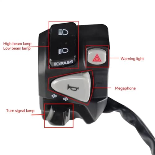 Interruptores de motocicleta para luz de paso y bocina de Honda Click150 4