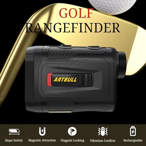 Image of 7 in 1 Golf Laser Rangefinder 6X Magnification with Slope Switch Built-in Magnet, Flag Lock Vibration, USB-C Rechargeable