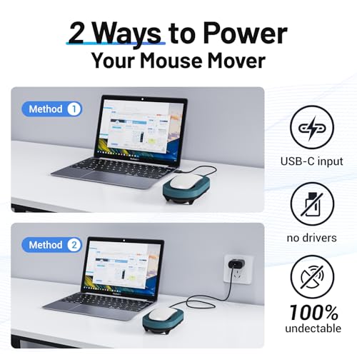 Image of HONKID Undetectable Mouse Mover Jiggler with ON /Off Switch and USB Port Drive-Free,Simulate Physical Automatically Mouse Movement,Prevent Computer Laptop Inactive /Lockdown(Light Blue)