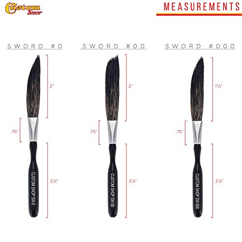 Image of Custom Shop SW Sword Pinstriping Brush 3 Size Kit (#0, 00, 000)
