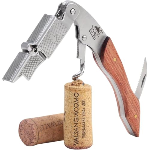 DSL Corkscrews Wine Bottle Opener, Professional Waiters Friend Bottle Opener, Foil Cutter, Beer Opener - Multi-Purpose Wine Key Tool with Dual Hinge Fulcrum - Image 3