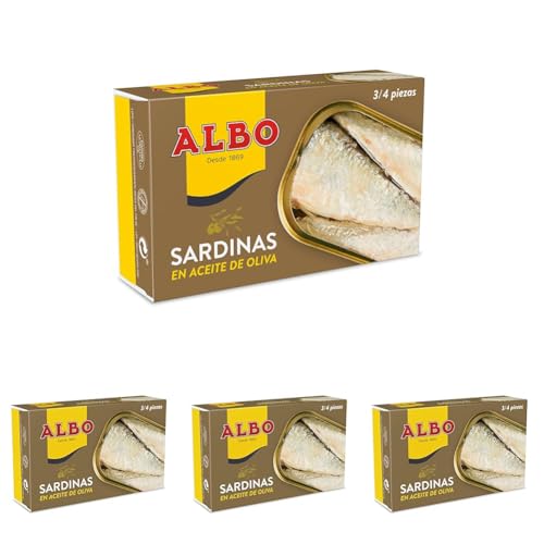 Albo Sardinas en Aceite de Oliva, 85g (Paquete de 4)