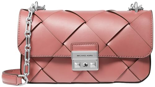 Michael Kors Tribeca Small Convertible Chain Shoulder Bag, Silver-Tone Hardware/Rose
